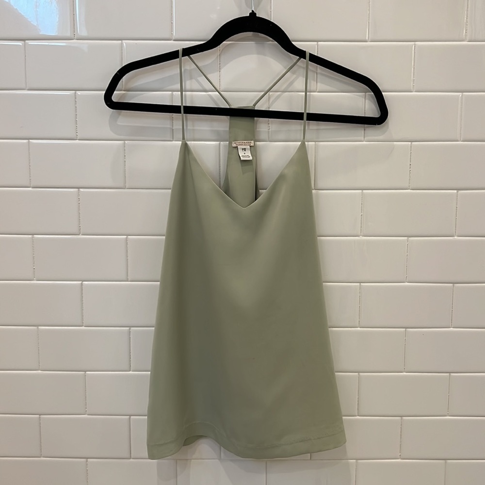 Scotch & Soda Mixed Media Woven Jersey Tank Top